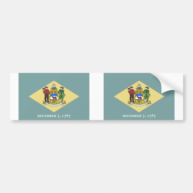 Delaware Statlig flagga Bildekal (Framsidan)