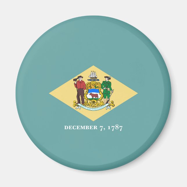Delaware Statlig flagga Design Magnet (Framsidan)