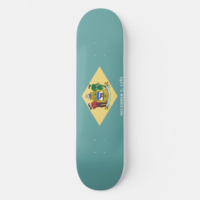 Delaware Statlig flagga Design Mini Skateboard Bräda 18,5 Cm (Framsida)