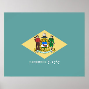 Delaware Statlig flagga Design Poster