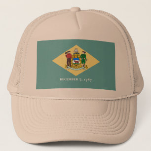 Delaware Statlig flagga Design Truckerkeps