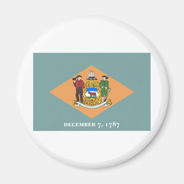 Delaware Statlig flagga Magnet (Framsidan)