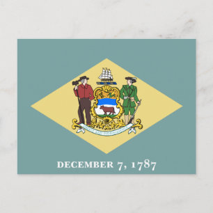 Delaware Statlig flagga.png Vykort