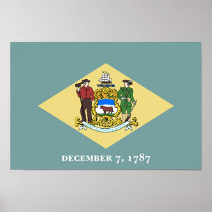 Delaware Statlig flagga Poster