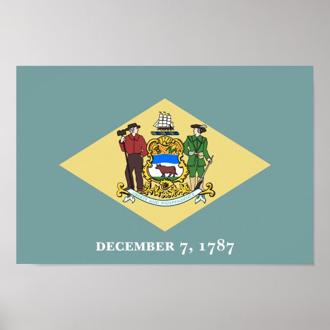Delaware Statlig flagga Poster (Framsidan)