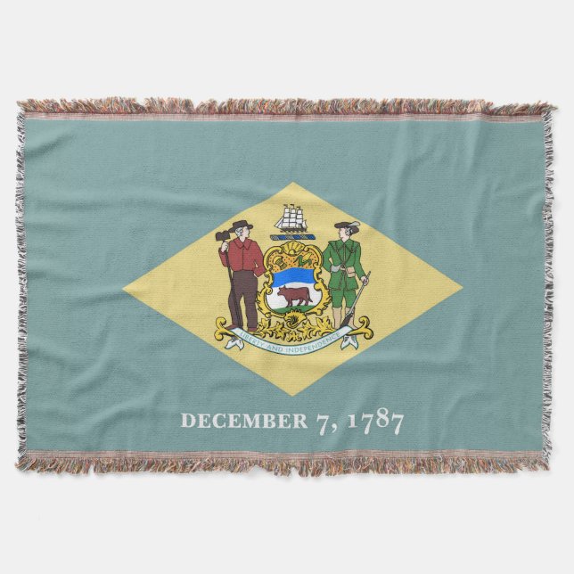 Delaware Statlig flagga Print Patriotic Filt (Framsidan)