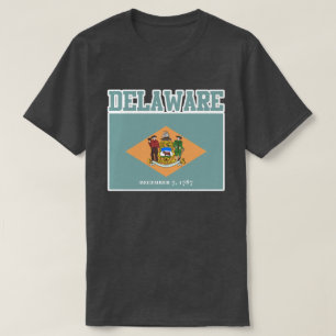 Delaware Statlig flagga T-Shirt