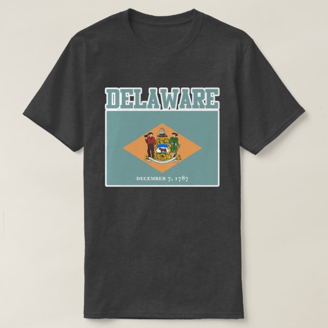 Delaware Statlig flagga T-Shirt (Design framsida)