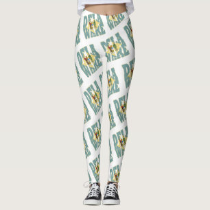 Delaware statlig flagga text mönster leggings