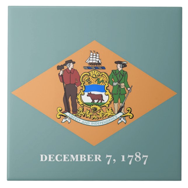 Delaware Statlig flagga Tile Kakelplatta (Framsidan)