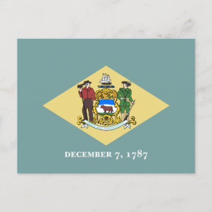 Delaware Statlig flagga Vykort