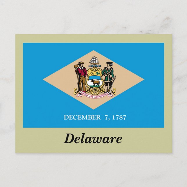 Delaware Statlig flagga Vykort (Framsida)