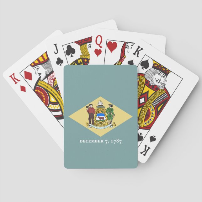 Delaware statsflagga casinokort (Baksidan)