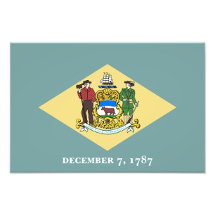 Delaware statsflagga fototryck