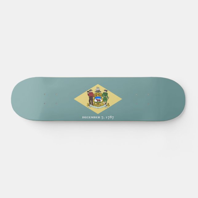 Delaware statsflagga mini skateboard bräda 18,5 cm (Horz)