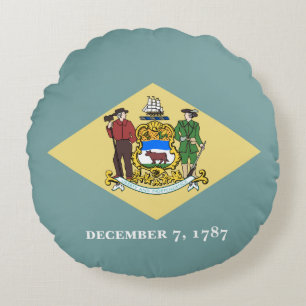 Delaware statsflagga rund kudde