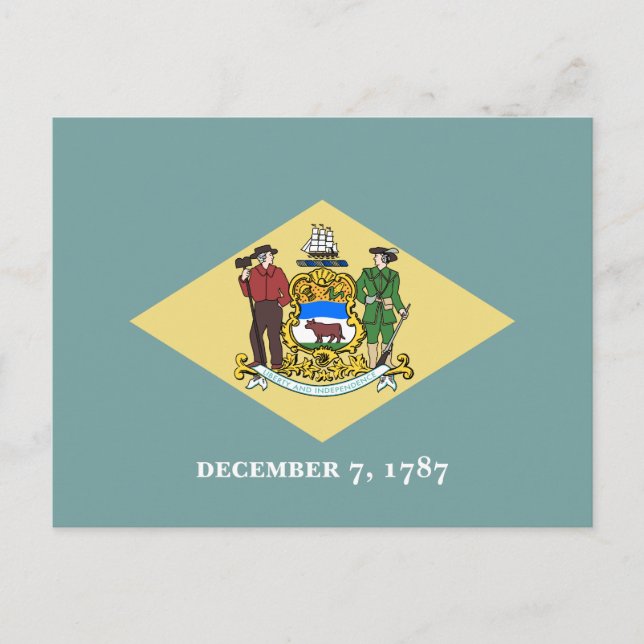 Delaware statsflagga vykort (Framsida)