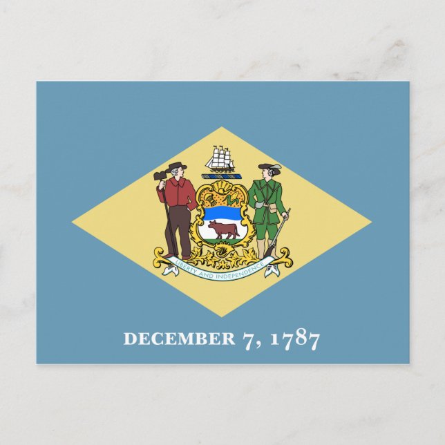Delaware statsflagga vykort (Framsida)