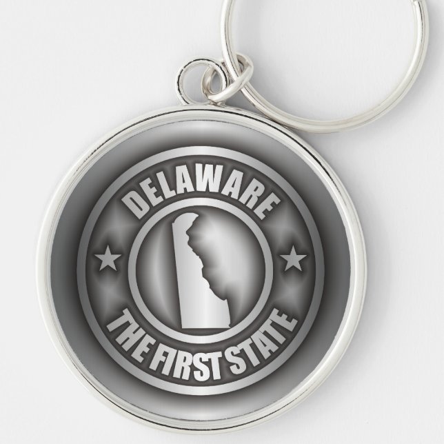 "Delaware Steel"-nyckelkedjor Rund Silverfärgad Nyckelring (Framsidan)