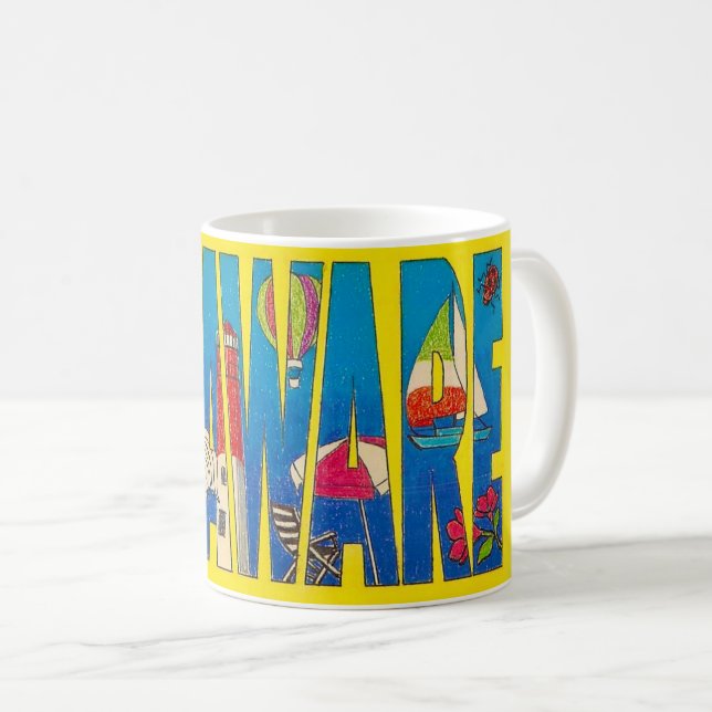 Delaware Stor Bokstavs Mugg (Framsida höger)