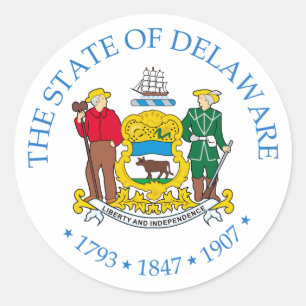 Delaware-tecken Runt Klistermärke