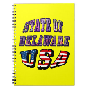 Delaware-texten Bild och USA flagga Anteckningsbok