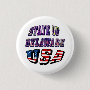 Delaware-texten Bild och USA flagga Knapp