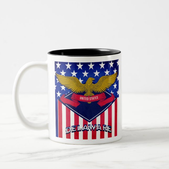 Delaware USA flagga Två-Tonad Mugg (Vänster)