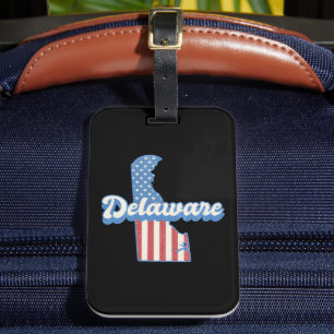 Delaware USA Karta American flagga Bagagebricka