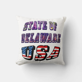 Delaware USA Photo & Flagga Text Kudde
