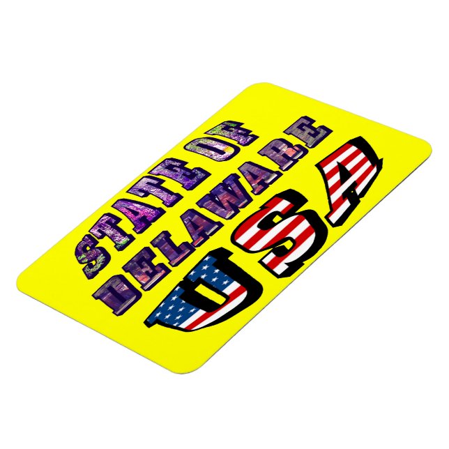 Delaware USA Photo & Flagga Text Magnet (Vänstra Sidan)