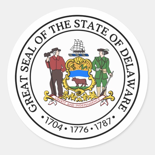 Delaware, USA Runt Klistermärke (Framsida)