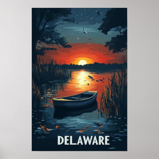 Delaware USA Vintage Illustration Travel Poster (Framsidan)