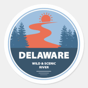 Delaware Vild och Scenfloden Runt Klistermärke