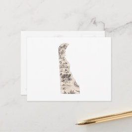 Delaware Vintage Bild Karta Antique State Diagram Vykort