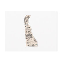 Delaware Vintage Bild Karta Antique State Diagram