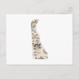 Delaware Vintage Bild Karta Antique State Diagram Vykort