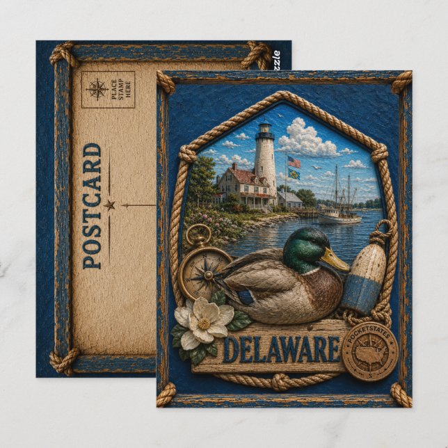 Delaware Vintage Resa Vykort (Fram/baksida)