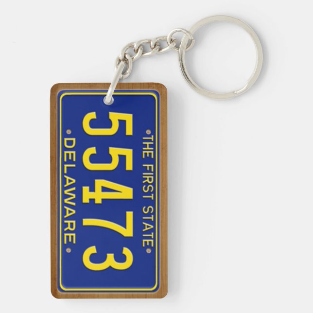 Delaware vintageregistreringsskylt 1969 Keychain (Baksidan)
