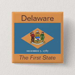 Delawarean Flagga Button Knapp