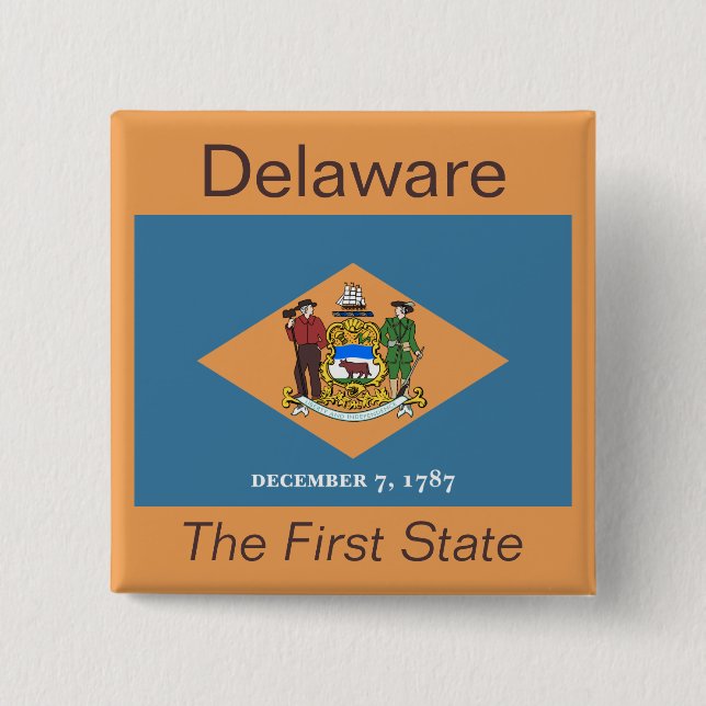 Delawarean Flagga Button Knapp (Framsida)