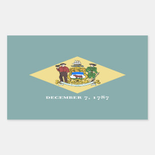 Delawarean Flagga, Flagga Delaware Rektangulärt Klistermärke