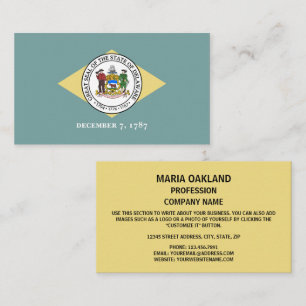 Delawarean Flagga & Seal, Flagga av Delaware Visitkort