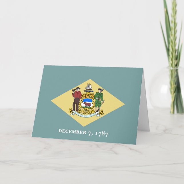 Delawareflagga, Flagga Delaware Kort (Framsida)