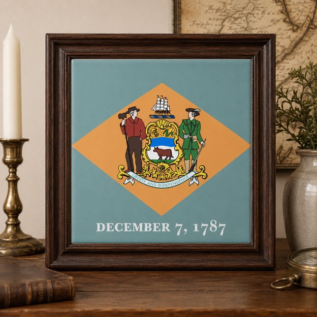 Delawareflagga Kakelplatta (State of Delaware Flag Tile)