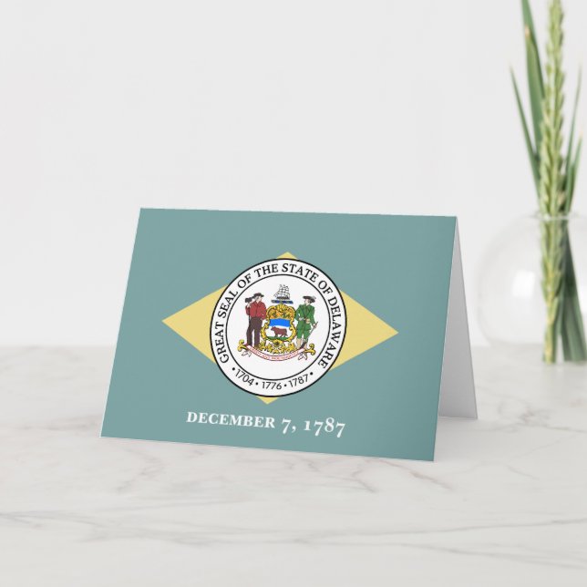 Delawareflagga & sigill, Delaware Kort (Framsida)