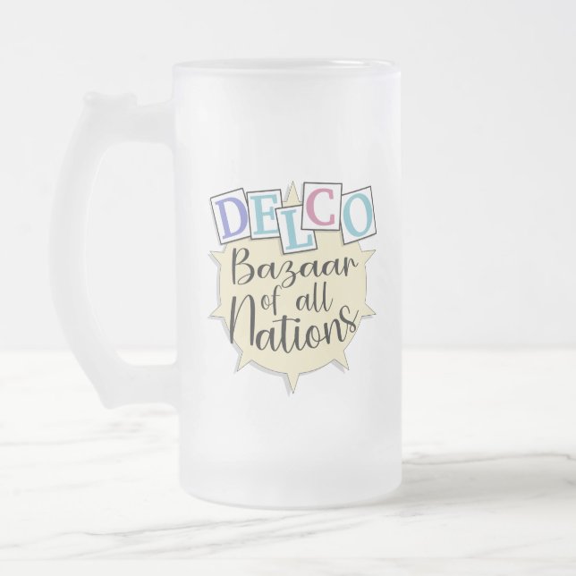 Delco bazaar från alla nationer frostat ölglas (Vänster)