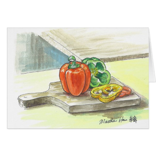Delectable bellpeppers hälsningskort (Framsidan Horizontal)