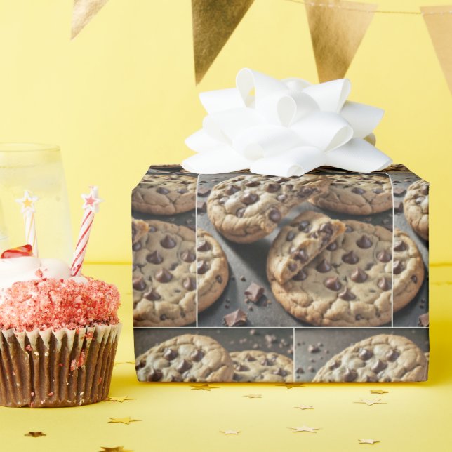 Delectable Chocolate Chip Cookies Presentpapper (Födelsedagsfest)