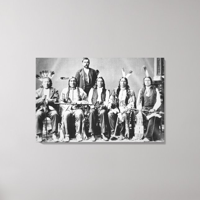 Delegationen av cheferna för Sioux, ledd av Red Cl Canvastryck (Framsida)